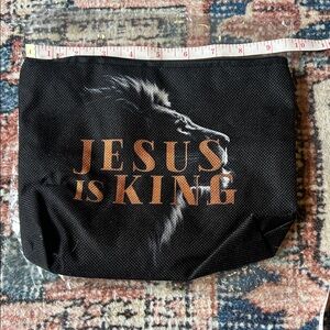 Black 'Jesus Is King' Canvas Pouch